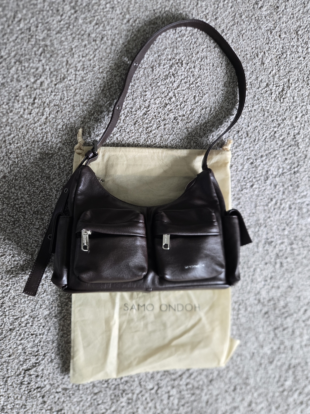 Samo Ondoh Pocket Mug Bag In Nappa Chocolotae